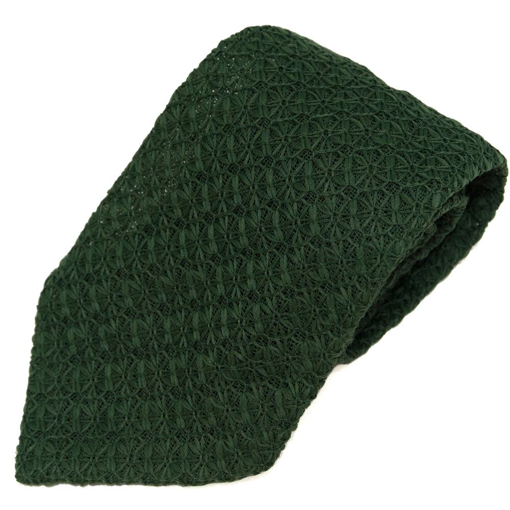 Vintage Green Textured 60's 70's Retro Polyester Necktie